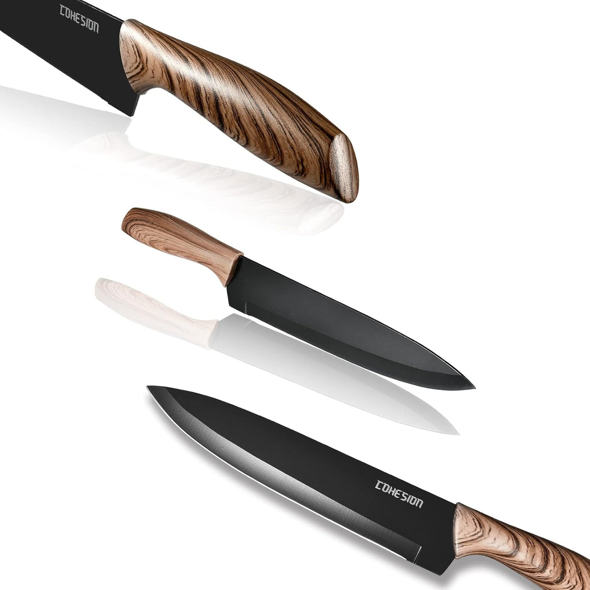 5 PCS Kitchen Knife Set with Magnetic Knife Holder for Wall, Ultra Sharp Chef Boxed Knife Set With Sheathes for Multipurpose Cooking with Ergonomic Handle