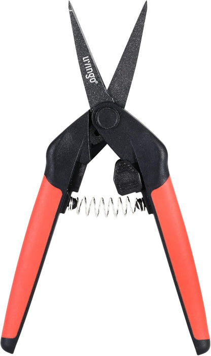 Garden Pruning Shears 2 Pack with Sharp Stainless Steel Blades | Spring Loaded Handles, 6.5" Non-Stick Teflon Coated Scissors for Trimming Flowers, Plants & Garden Branches