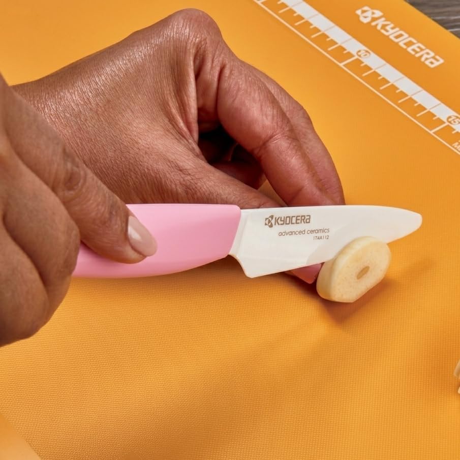 FK-3PC-SE Advanced ceramic Revolution Series Knife Set, Blade Sizes: 5.5", 4.5", 3", Pink, 3Piece | Revolution 3-Piece Ceramic Knife Set: 5.5" Santoku, 4.5" Utility, 3" Paring Knives – Ultra-Sharp Zirconia Blades