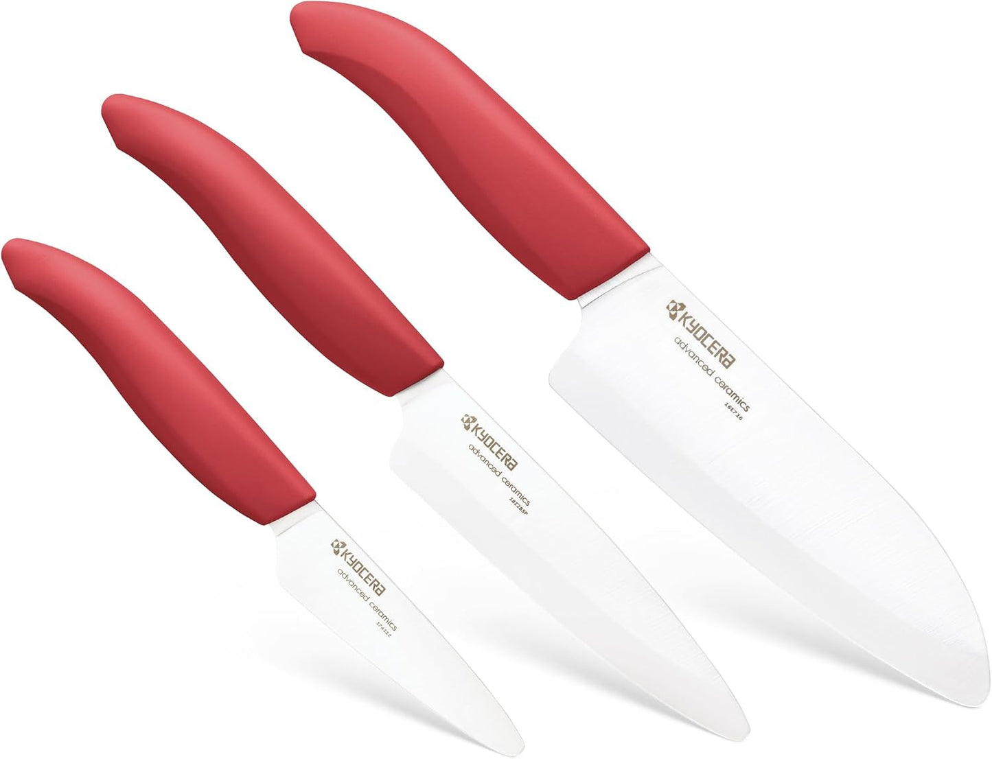 FK-3PC-SE Advanced ceramic Revolution Series Knife Set, Blade Sizes: 5.5", 4.5", 3", Pink, 3Piece | Revolution 3-Piece Ceramic Knife Set: 5.5" Santoku, 4.5" Utility, 3" Paring Knives – Ultra-Sharp Zirconia Blades
