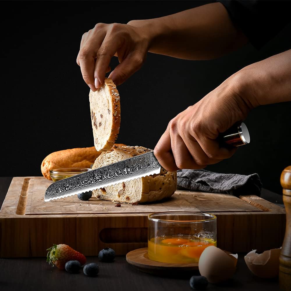 Fanteck 9.5" Kiritsuke Chef Knife,Kitchen Knife Damascus Pro Sharp VG10 High Carbon Stainless Steel 67-Layer Meat Sushi Fruit Cutting Chef Knife[Gift Box & Plastic Cover]Ergonomic Pakkawood Handle