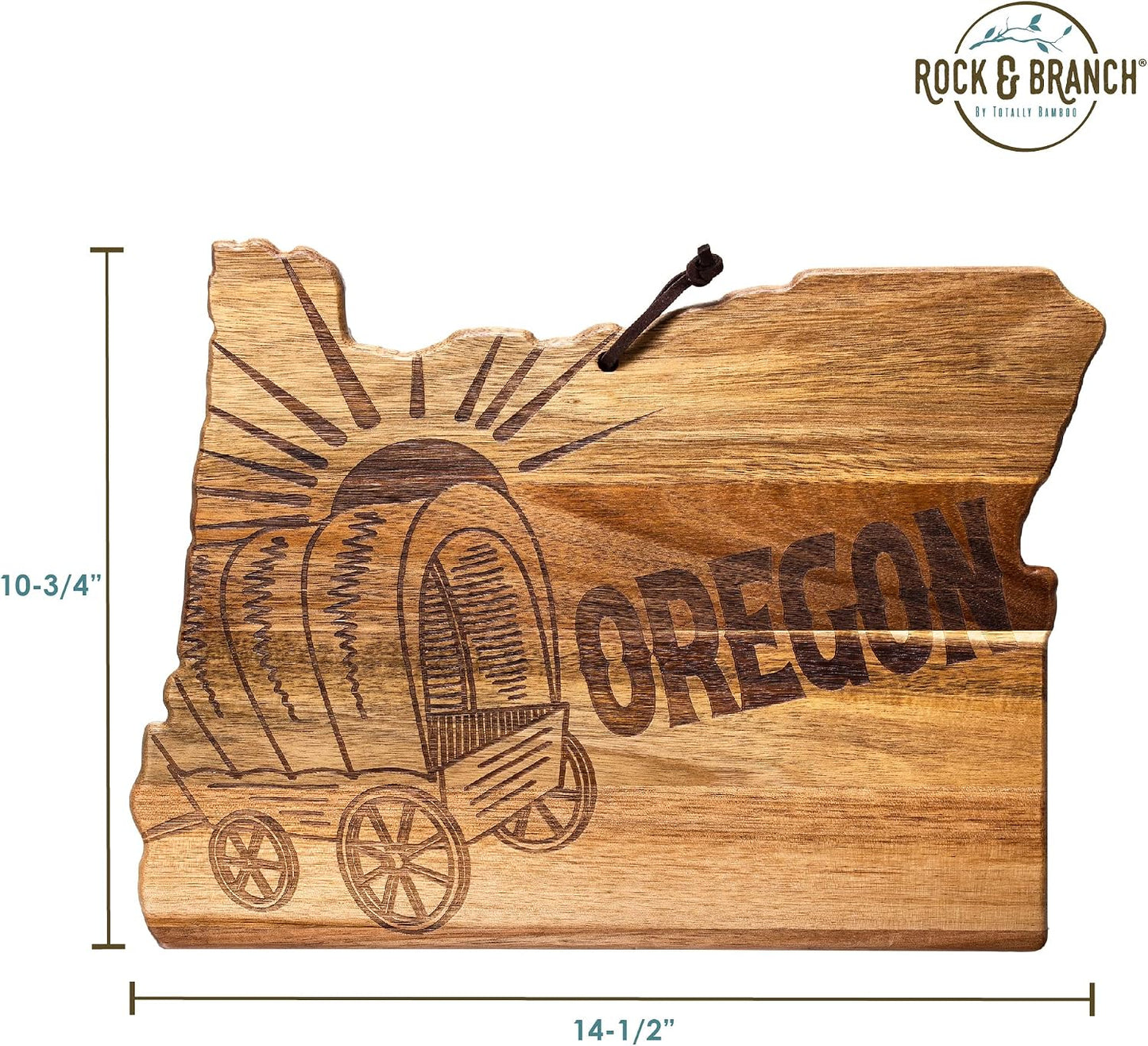 Rock & Branch Origins Series New York State Shaped Cutting Board and Charcuterie Serving Tray, Includes Hang Tie for Wall Display