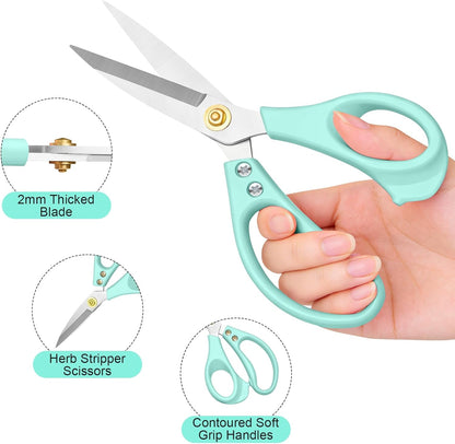 All Purpose Kitchen Scissors, Kitchen Shears Heavy Duty - Dishwasher Safe Food Scissors- Multipurpose Cooking Shears for Meat Poultry Food, Herbs, and Fish, Comfort Grip Handles, White