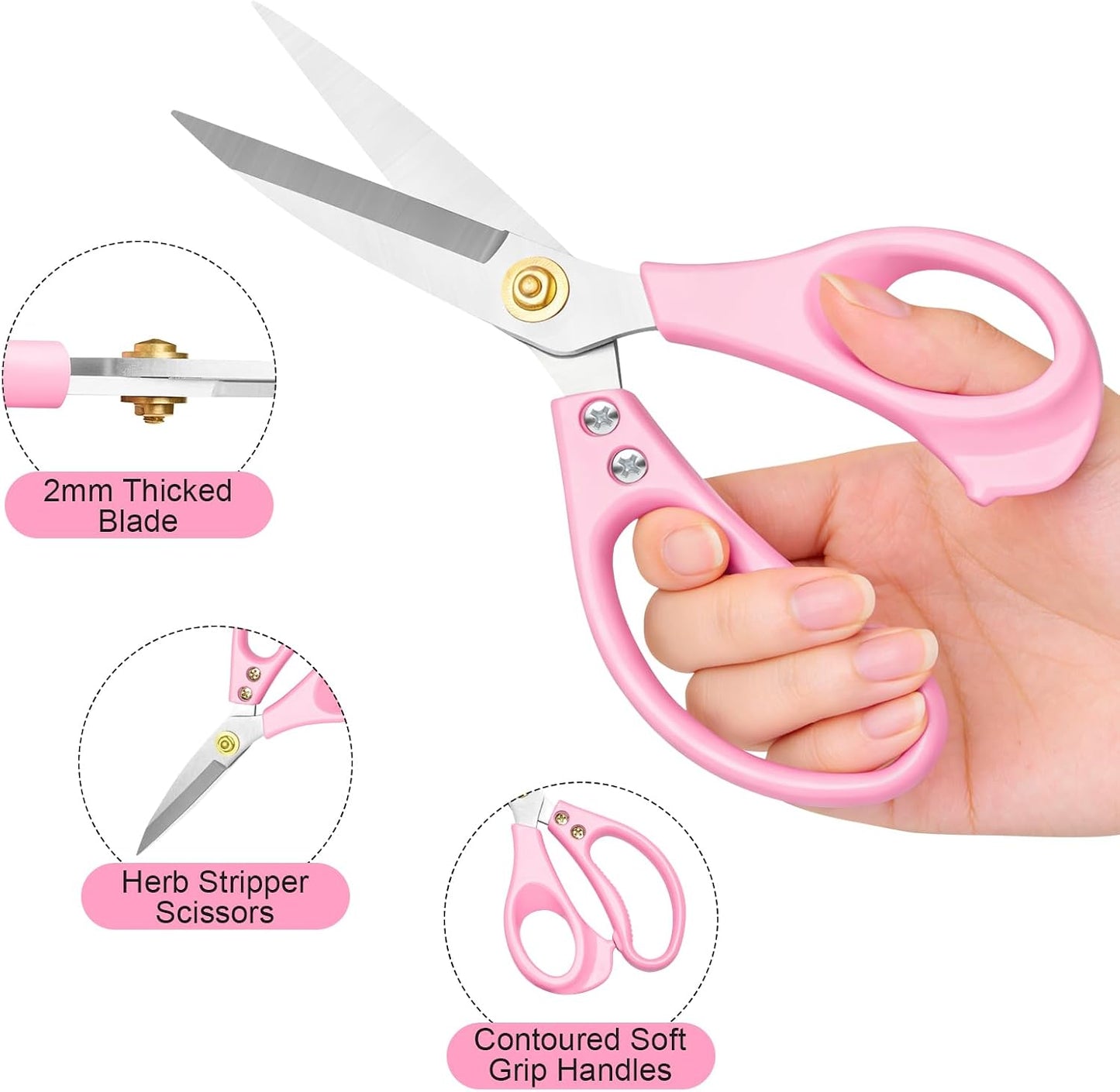 All Purpose Kitchen Scissors, Kitchen Shears Heavy Duty - Dishwasher Safe Food Scissors- Multipurpose Cooking Shears for Meat Poultry Food, Herbs, and Fish, Comfort Grip Handles, White