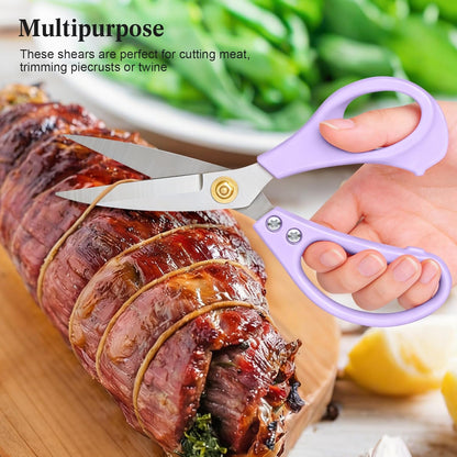 All Purpose Kitchen Scissors, Kitchen Shears Heavy Duty - Dishwasher Safe Food Scissors- Multipurpose Cooking Shears for Meat Poultry Food, Herbs, and Fish, Comfort Grip Handles, White