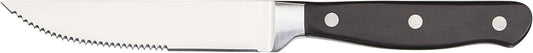 8-Piece Full Tang Stainless Steel Serrated Steak Knife Set, 4.5", Black