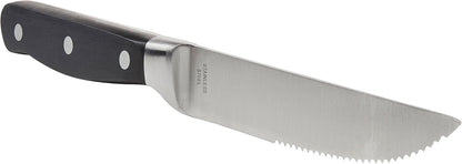 8-Piece Full Tang Stainless Steel Serrated Steak Knife Set, 4.5", Black