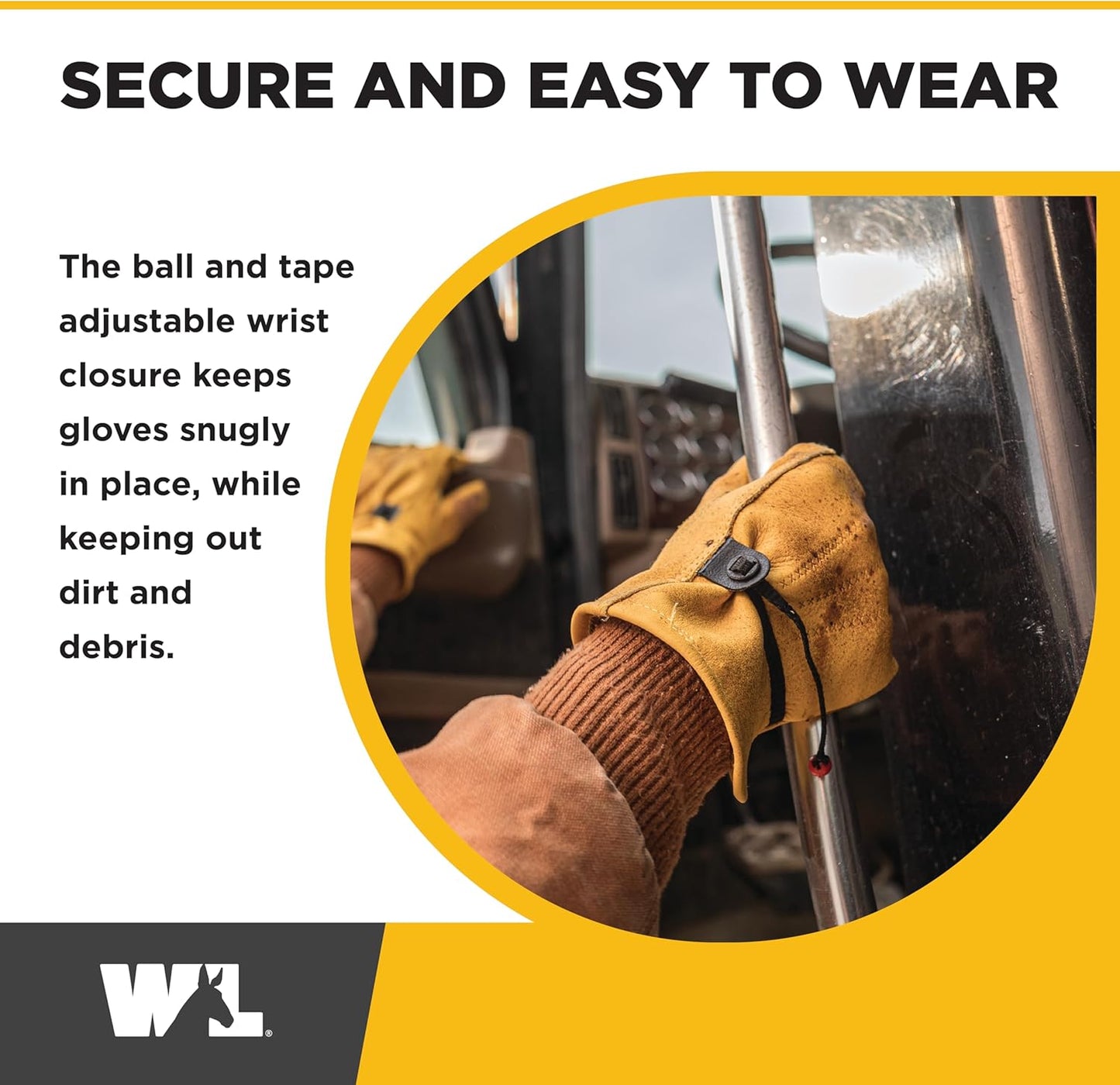 Work Gloves Men and Women, Cowhide Leather Work Gloves, Adjustable Wrist