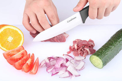 Ceramic Knife 5Inch Fruit Knife Set 4-Piece with Knife Sheaths for Cheese, tomatoes, potatoes, vegetables, fruits, fleshless (black)