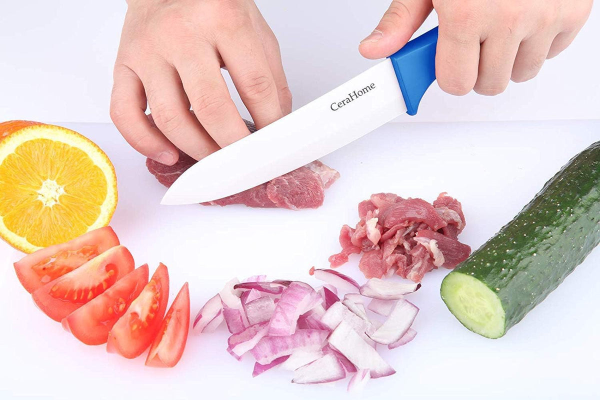 Ceramic Knife 5Inch Fruit Knife Set 4-Piece with Knife Sheaths for Cheese, tomatoes, potatoes, vegetables, fruits, fleshless (black)