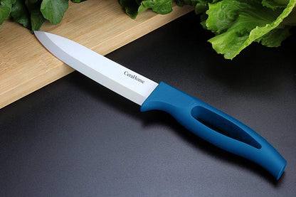 Ceramic Knife 5Inch Fruit Knife Set 4-Piece with Knife Sheaths for Cheese, tomatoes, potatoes, vegetables, fruits, fleshless (black)