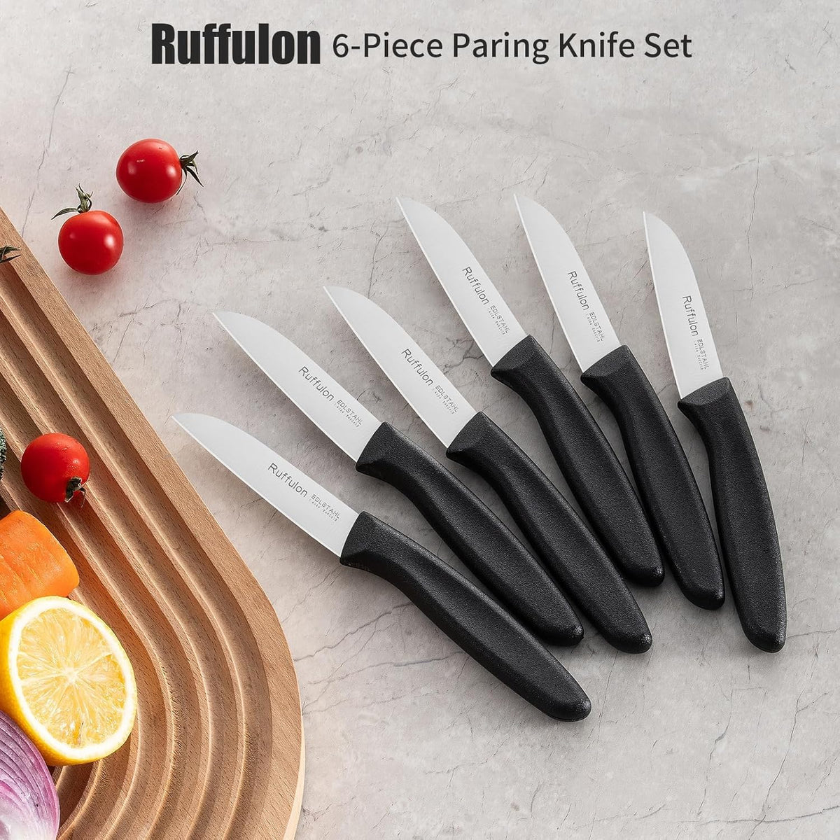 Stainless Steel Paring Knife Set (6 Pieces),Ultra Sharp Vegetable and Fruit Knife, Colorful Paring Knife with Straight Edge,Small Kitchen Knife with PP Plastic Ergonomic Handle