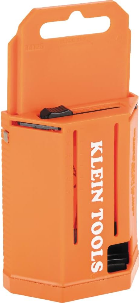 44125 Utility Knife Blade Dispenser with 50 Triple Ground Replacement Blades for Long-Lasting Sharpness