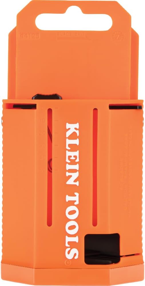 44125 Utility Knife Blade Dispenser with 50 Triple Ground Replacement Blades for Long-Lasting Sharpness
