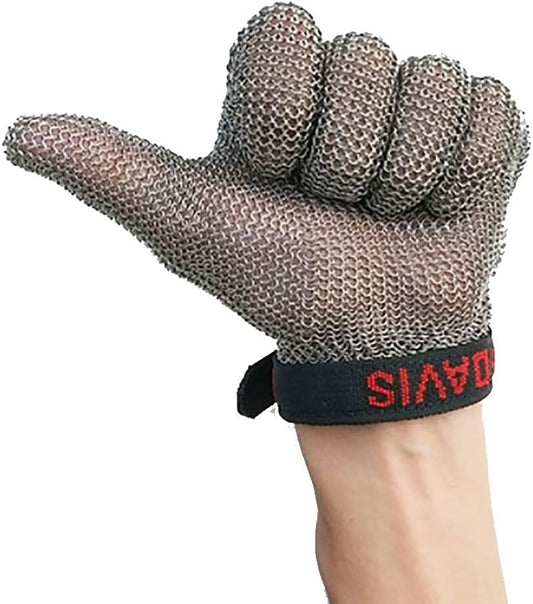 Anti-Cut Gloves Stainless Steel Cut Resistant Gloves, Comfortable Non-Slip Chainmail, Adult Men's and Women's Safety Work(1pcs/XXL)