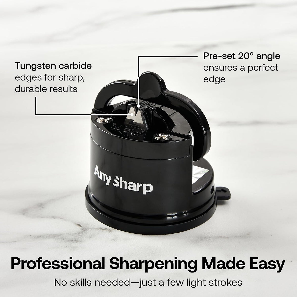 – GLOBAL – Easy to Use, Hands Free Knife Sharpener - Red | Sharpening Tool with PowerGrip Suction Base and 20-Deg Pre-set Angle - For All Knives: Chef’s, Serrated, and Hardened Steel