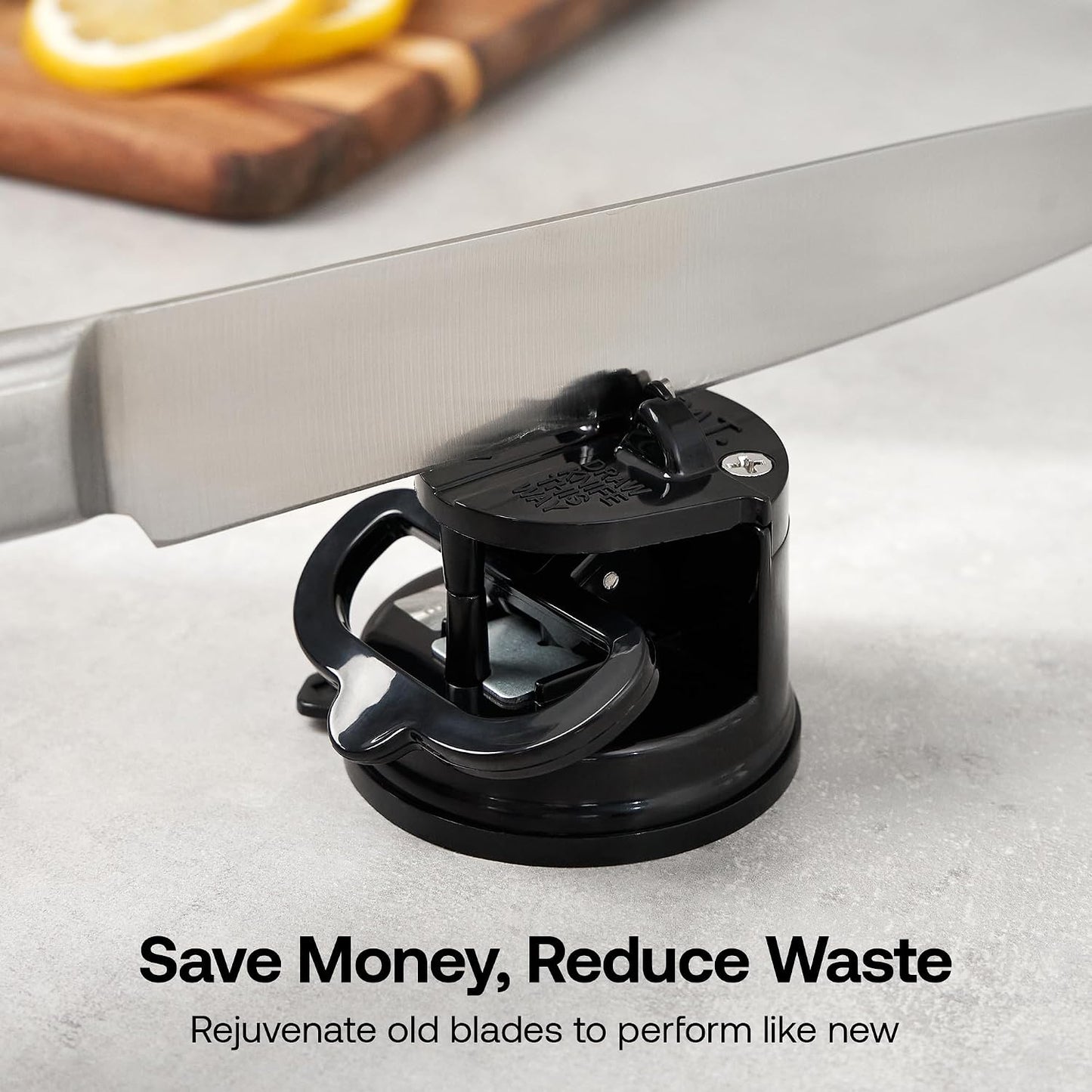 – GLOBAL – Easy to Use, Hands Free Knife Sharpener - Red | Sharpening Tool with PowerGrip Suction Base and 20-Deg Pre-set Angle - For All Knives: Chef’s, Serrated, and Hardened Steel
