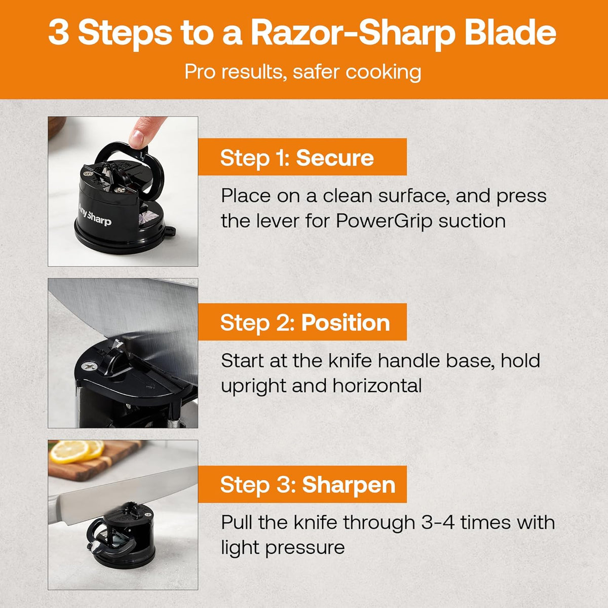 – GLOBAL – Easy to Use, Hands Free Knife Sharpener - Red | Sharpening Tool with PowerGrip Suction Base and 20-Deg Pre-set Angle - For All Knives: Chef’s, Serrated, and Hardened Steel