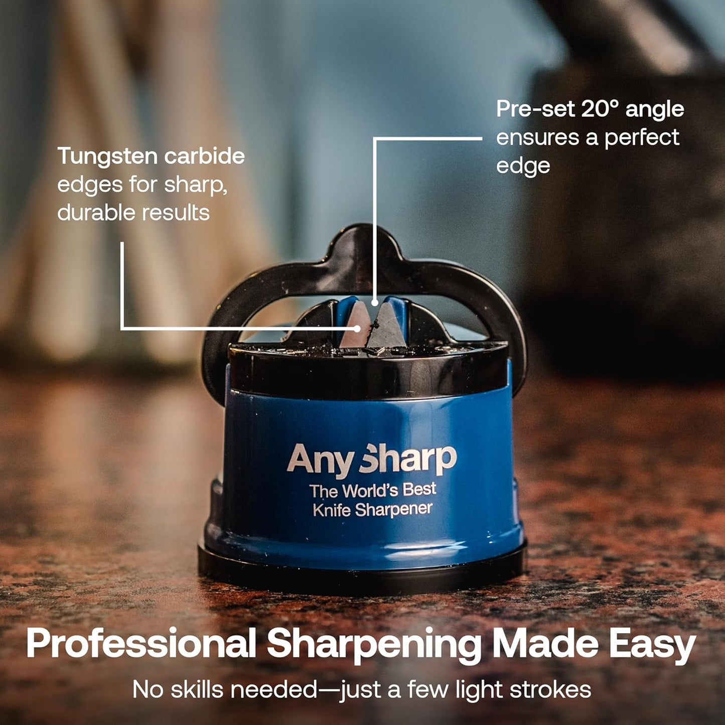 – GLOBAL – Easy to Use, Hands Free Knife Sharpener - Red | Sharpening Tool with PowerGrip Suction Base and 20-Deg Pre-set Angle - For All Knives: Chef’s, Serrated, and Hardened Steel