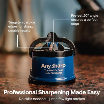 – GLOBAL – Easy to Use, Hands Free Knife Sharpener - Red | Sharpening Tool with PowerGrip Suction Base and 20-Deg Pre-set Angle - For All Knives: Chef’s, Serrated, and Hardened Steel