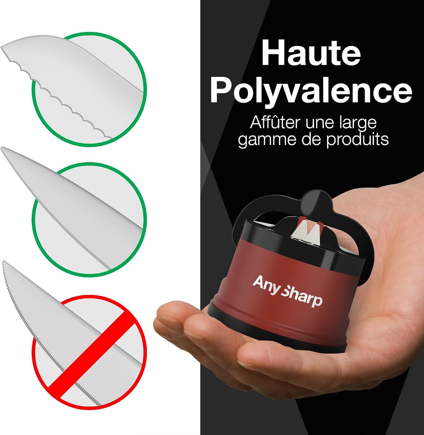 – GLOBAL – Easy to Use, Hands Free Knife Sharpener - Red | Sharpening Tool with PowerGrip Suction Base and 20-Deg Pre-set Angle - For All Knives: Chef’s, Serrated, and Hardened Steel
