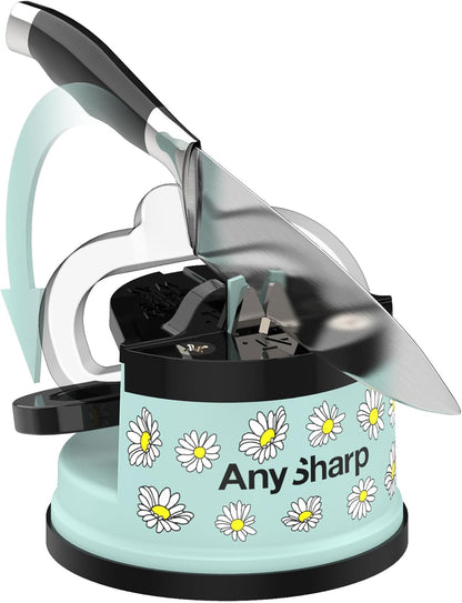 – GLOBAL – Easy to Use, Hands Free Knife Sharpener - Red | Sharpening Tool with PowerGrip Suction Base and 20-Deg Pre-set Angle - For All Knives: Chef’s, Serrated, and Hardened Steel