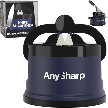 – GLOBAL – Easy to Use, Hands Free Knife Sharpener - Red | Sharpening Tool with PowerGrip Suction Base and 20-Deg Pre-set Angle - For All Knives: Chef’s, Serrated, and Hardened Steel