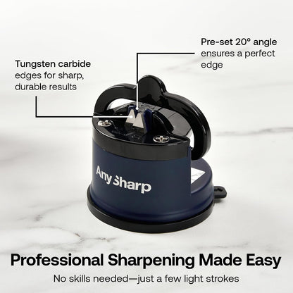 – GLOBAL – Easy to Use, Hands Free Knife Sharpener - Red | Sharpening Tool with PowerGrip Suction Base and 20-Deg Pre-set Angle - For All Knives: Chef’s, Serrated, and Hardened Steel