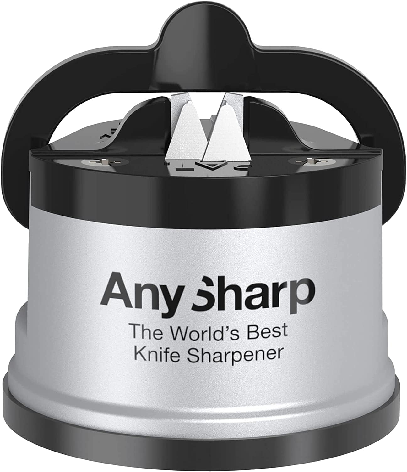 – GLOBAL – Easy to Use, Hands Free Knife Sharpener - Red | Sharpening Tool with PowerGrip Suction Base and 20-Deg Pre-set Angle - For All Knives: Chef’s, Serrated, and Hardened Steel