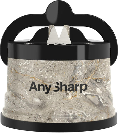 – GLOBAL – Easy to Use, Hands Free Knife Sharpener - Red | Sharpening Tool with PowerGrip Suction Base and 20-Deg Pre-set Angle - For All Knives: Chef’s, Serrated, and Hardened Steel