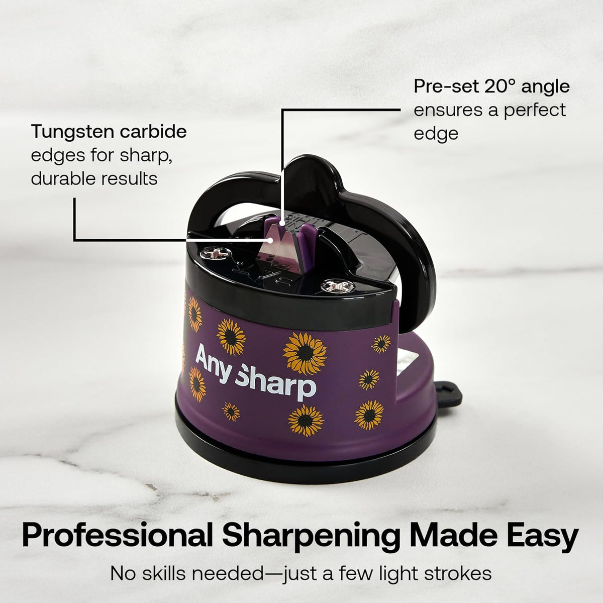 – GLOBAL – Easy to Use, Hands Free Knife Sharpener - Red | Sharpening Tool with PowerGrip Suction Base and 20-Deg Pre-set Angle - For All Knives: Chef’s, Serrated, and Hardened Steel