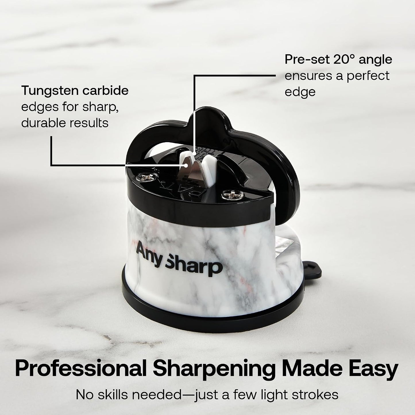– GLOBAL – Easy to Use, Hands Free Knife Sharpener - Red | Sharpening Tool with PowerGrip Suction Base and 20-Deg Pre-set Angle - For All Knives: Chef’s, Serrated, and Hardened Steel