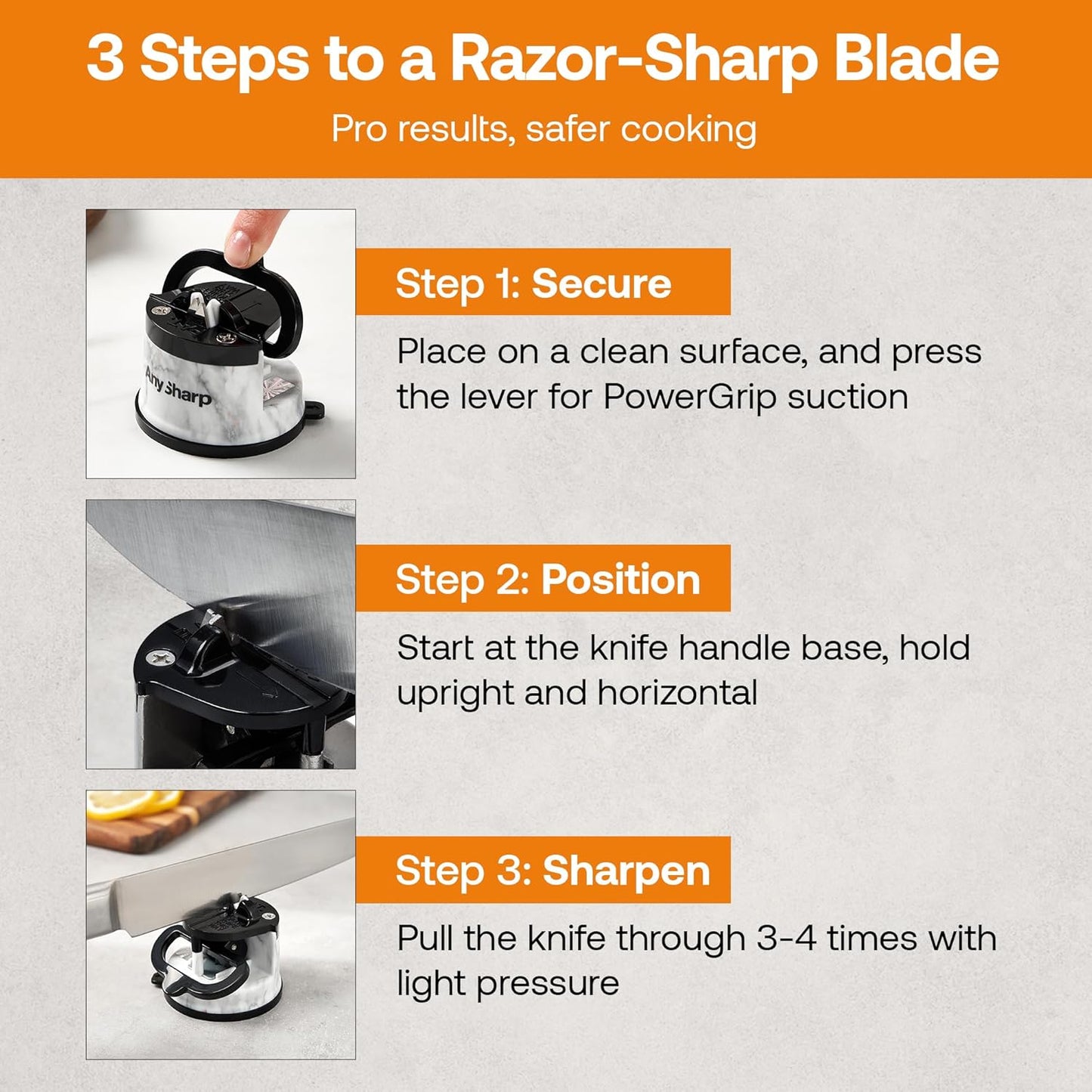 – GLOBAL – Easy to Use, Hands Free Knife Sharpener - Red | Sharpening Tool with PowerGrip Suction Base and 20-Deg Pre-set Angle - For All Knives: Chef’s, Serrated, and Hardened Steel