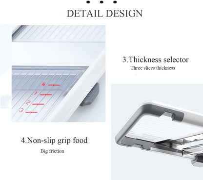 Multi Vegetable Slicer-Safe Mandoline slicer for kitchen,Adjustable Stainless Steel Blade,Cutter for Fruits and Vegetables,Cabbage Shredder