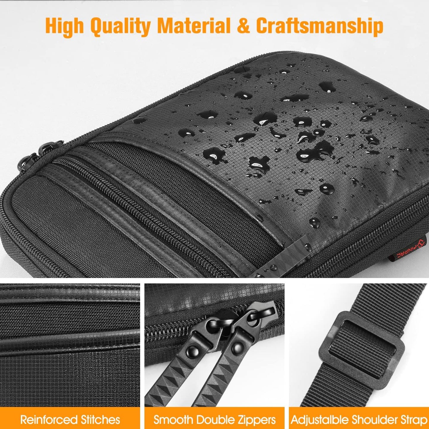 Concealed Carry Gun Pouch with Shoulder Strap, Soft Pistol Case Fanny Pack Waist Belt Firearm Bag with Holster for Handgun, Air Gun, Men, Women (Black)
