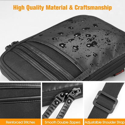 Concealed Carry Gun Pouch with Shoulder Strap, Soft Pistol Case Fanny Pack Waist Belt Firearm Bag with Holster for Handgun, Air Gun, Men, Women (Black)