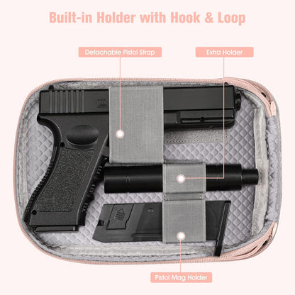 Concealed Carry Gun Pouch with Shoulder Strap, Soft Pistol Case Fanny Pack Waist Belt Firearm Bag with Holster for Handgun, Air Gun, Men, Women (Black)