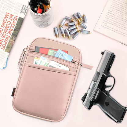 Concealed Carry Gun Pouch with Shoulder Strap, Soft Pistol Case Fanny Pack Waist Belt Firearm Bag with Holster for Handgun, Air Gun, Men, Women (Black)