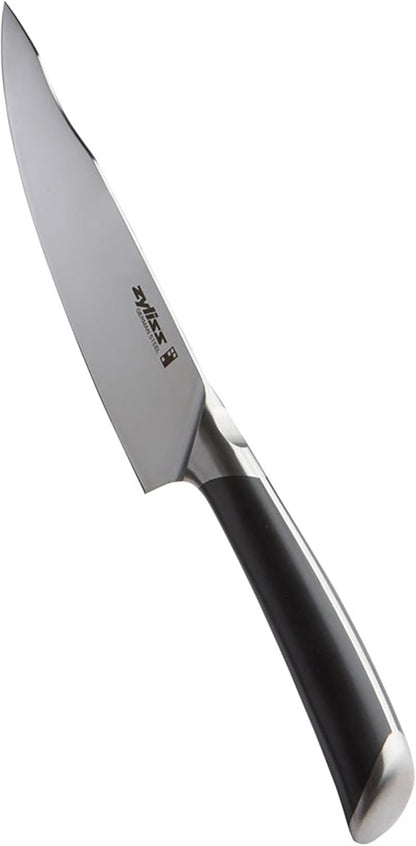 Comfort Pro Chef's Knife - Ice Hardened Stainless Steel Kitchen Knife - Tarnish-Free and Rust-Resistant Kitchen Cutlery - Black/Stainless Steel - 8 inches