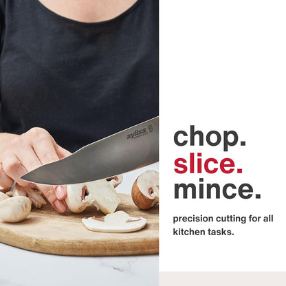 Comfort Pro Chef's Knife - Ice Hardened Stainless Steel Kitchen Knife - Tarnish-Free and Rust-Resistant Kitchen Cutlery - Black/Stainless Steel - 8 inches