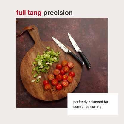 Comfort Pro Chef's Knife - Ice Hardened Stainless Steel Kitchen Knife - Tarnish-Free and Rust-Resistant Kitchen Cutlery - Black/Stainless Steel - 8 inches