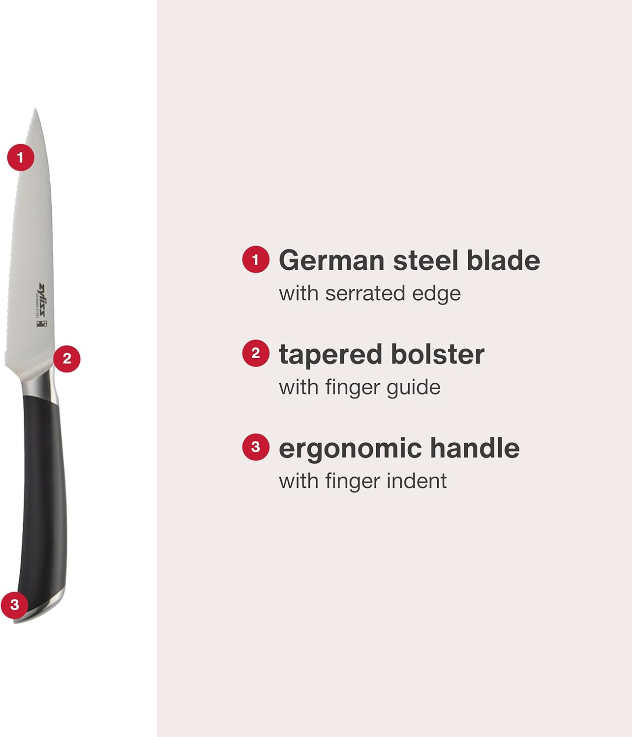 Comfort Pro Chef's Knife - Ice Hardened Stainless Steel Kitchen Knife - Tarnish-Free and Rust-Resistant Kitchen Cutlery - Black/Stainless Steel - 8 inches