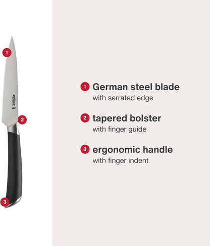 Comfort Pro Chef's Knife - Ice Hardened Stainless Steel Kitchen Knife - Tarnish-Free and Rust-Resistant Kitchen Cutlery - Black/Stainless Steel - 8 inches