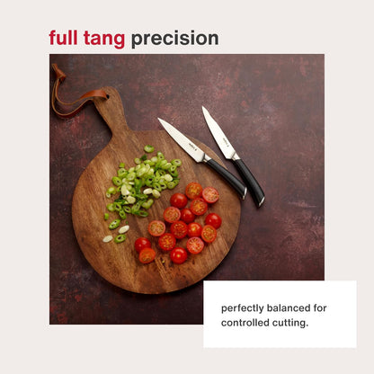 Comfort Pro Chef's Knife - Ice Hardened Stainless Steel Kitchen Knife - Tarnish-Free and Rust-Resistant Kitchen Cutlery - Black/Stainless Steel - 8 inches