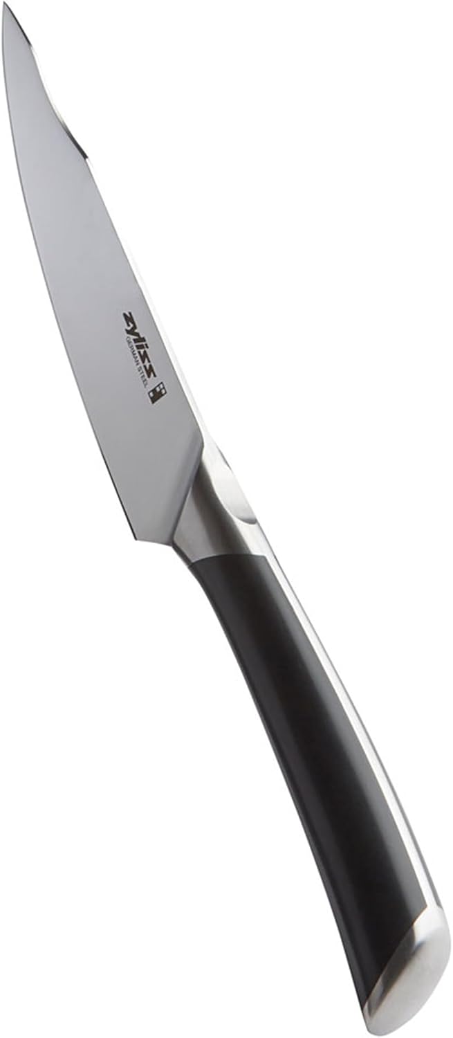 Comfort Pro Chef's Knife - Ice Hardened Stainless Steel Kitchen Knife - Tarnish-Free and Rust-Resistant Kitchen Cutlery - Black/Stainless Steel - 8 inches