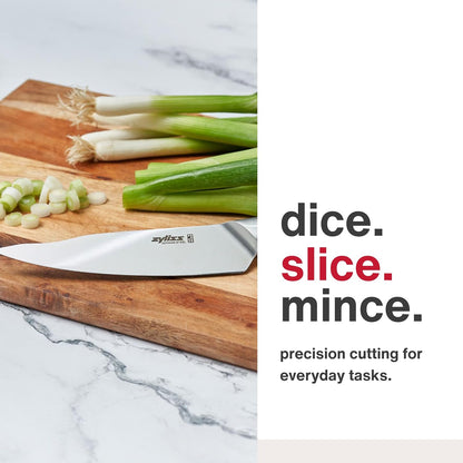 Comfort Pro Chef's Knife - Ice Hardened Stainless Steel Kitchen Knife - Tarnish-Free and Rust-Resistant Kitchen Cutlery - Black/Stainless Steel - 8 inches