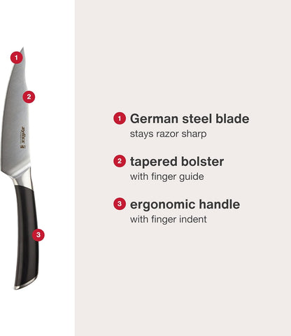 Comfort Pro Chef's Knife - Ice Hardened Stainless Steel Kitchen Knife - Tarnish-Free and Rust-Resistant Kitchen Cutlery - Black/Stainless Steel - 8 inches