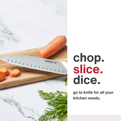 Comfort Pro Chef's Knife - Ice Hardened Stainless Steel Kitchen Knife - Tarnish-Free and Rust-Resistant Kitchen Cutlery - Black/Stainless Steel - 8 inches