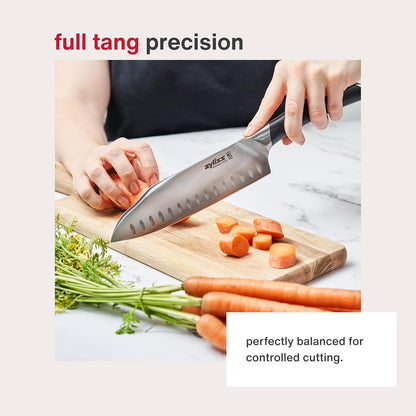 Comfort Pro Chef's Knife - Ice Hardened Stainless Steel Kitchen Knife - Tarnish-Free and Rust-Resistant Kitchen Cutlery - Black/Stainless Steel - 8 inches