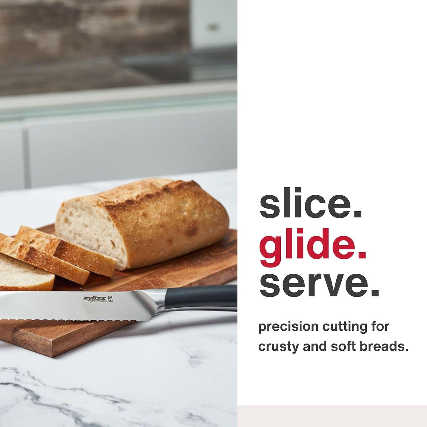 Comfort Pro Chef's Knife - Ice Hardened Stainless Steel Kitchen Knife - Tarnish-Free and Rust-Resistant Kitchen Cutlery - Black/Stainless Steel - 8 inches